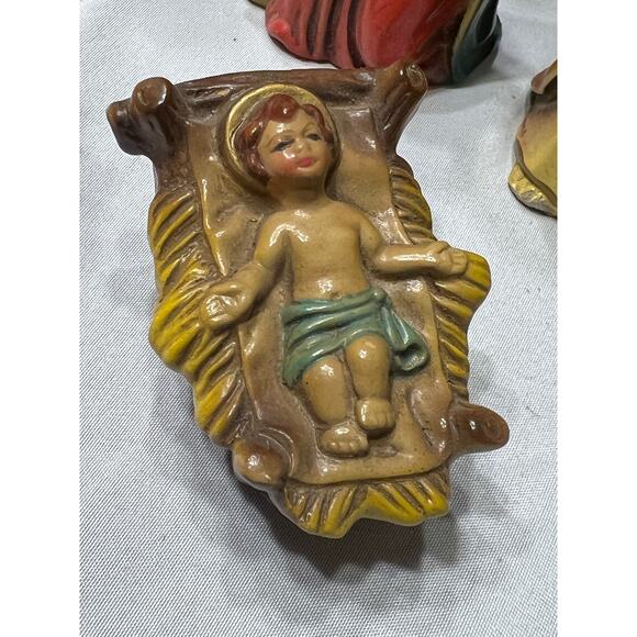 Vintage ITALY Lighted Music Box Nativity Set Silent Night Gorgeous - Picture 6 of 16